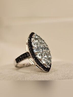 925 Sterling Silver Spinel and Topaz Ring SZ 6